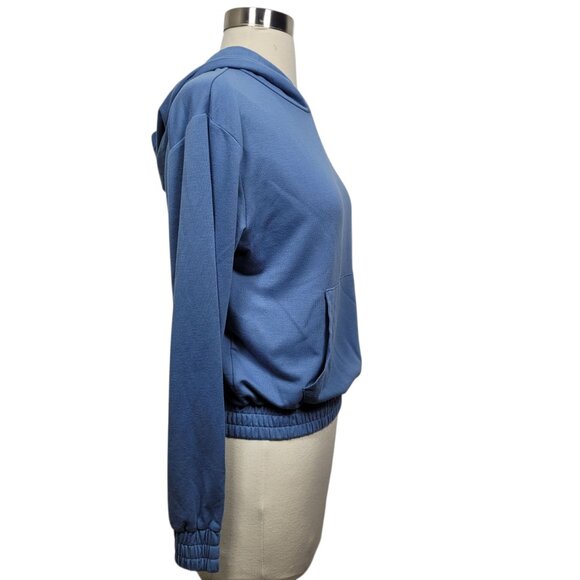 Joe’s Jeans Blue Hoodie Sweatshirt Women’s Size Small Pullover Kangaroo Pocket - Picture 4 of 7